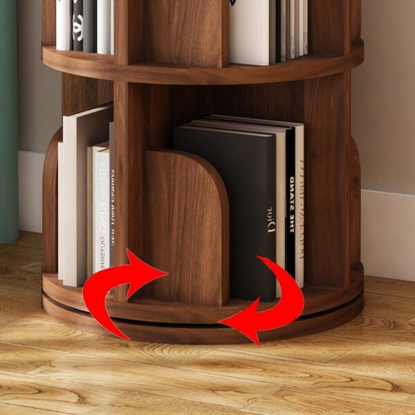 Antique Rotating Wooden Book Case - Image 4